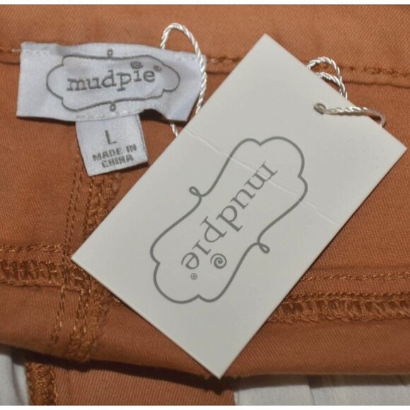 NWT Mud Pie Women's Crawford Wide Leg Jeans Raw Hem Ladies L Brown High Rise - Picture 8 of 11